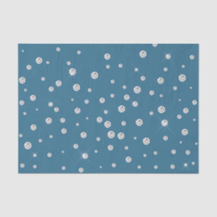 Papel De Seda Chuveiro de Noiva Glam Blue White Diamonds