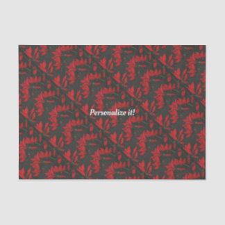 Papel De Seda Ciclamon vermelho vívido sobre fundo negro escuro