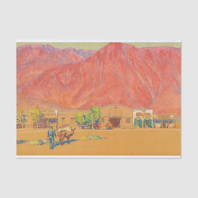 Papel De Seda Cidade e Cliff por Maynard Dixon (Frente )