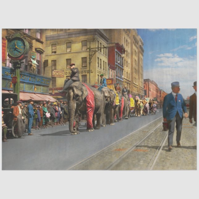 Papel De Seda Cidade - NY - O circo está chegando à cidade em 19 (Frente )