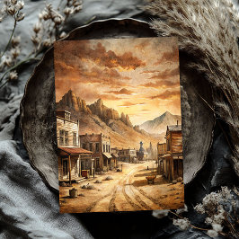 Papel De Seda Cidade pequena ocidental na pradaria oeste selvage