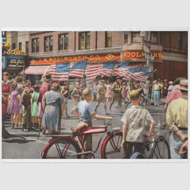 Papel De Seda Cidade - Watertown WI - Desfile de cidades pequena (Frente )