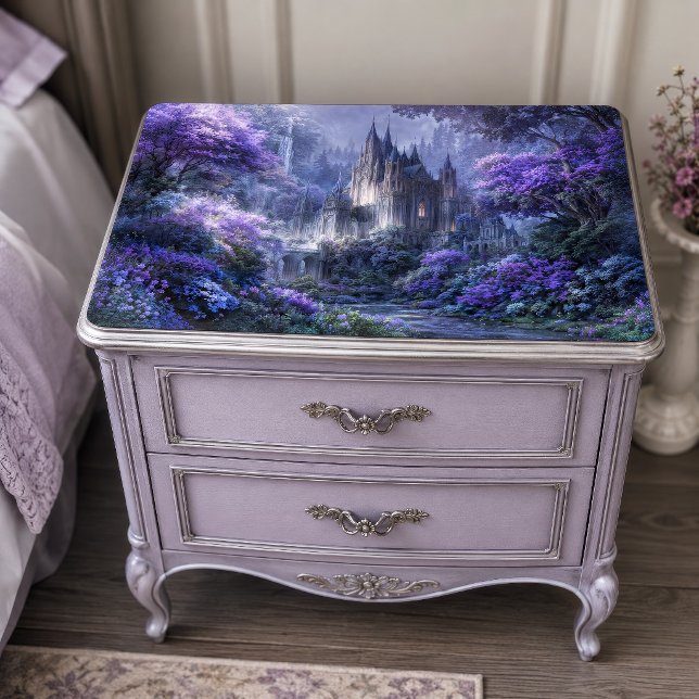 Papel De Seda Cidadela Gótica da Floresta Nebulosa Roxa (Criador carregado)
