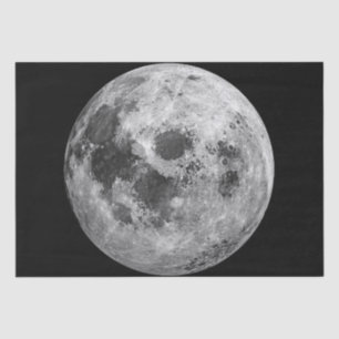Papel De Seda Ciência da Astronomia Espacial legal com Lua Cheia