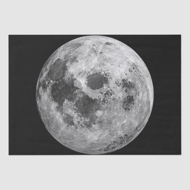 Papel De Seda Ciência da Astronomia Espacial legal com Lua Cheia (Frente )