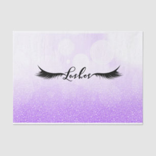 Papel De Seda Cílios com Purpurina Brilho Roxo Beleza