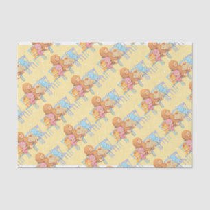Papel De Seda Cinco peluches e ursos coloridos em cadeiras
