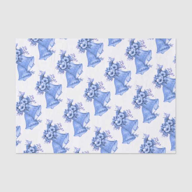 Papel De Seda Cintos de Casamento Azul (Frente )