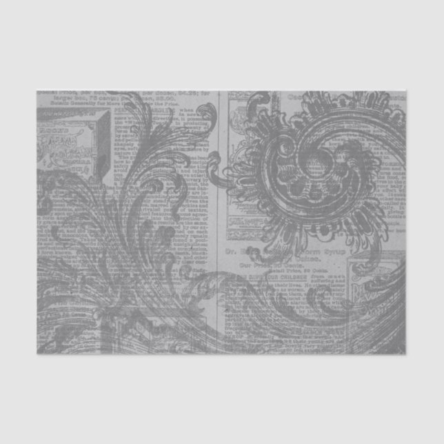 Papel De Seda Cinza (Frente )