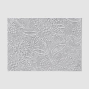 Papel De Seda Cinza Aspecto Incorporado Floral
