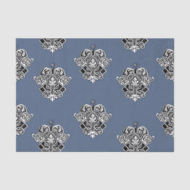 Papel De Seda Cinza azul vitoriana Design ornamentais
