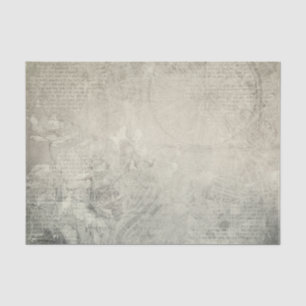 Papel De Seda Cinza Bicicleta Vintage Floral Vintage