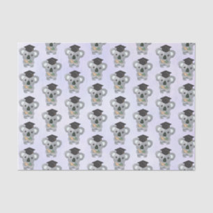 Papel De Seda Cinza bonita Koala em Boné de formatura preto