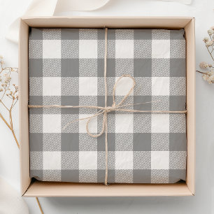 Papel De Seda Cinza Buffalo Check Xadrez Farmhouse Russo