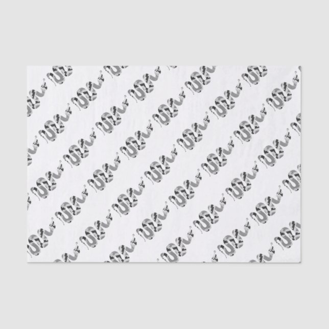 Papel De Seda Cinza cobra e Cinza leve (Frente )