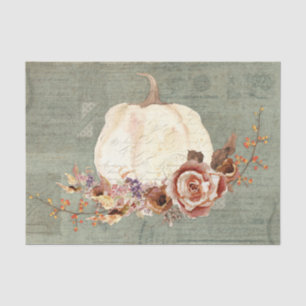 Papel De Seda Cinza De Abóbora Laranja Vermelha Floral Cor De Pu