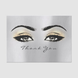 Papel De Seda Cinza De Prata Dourada Blush Metálico Obrigado Olh