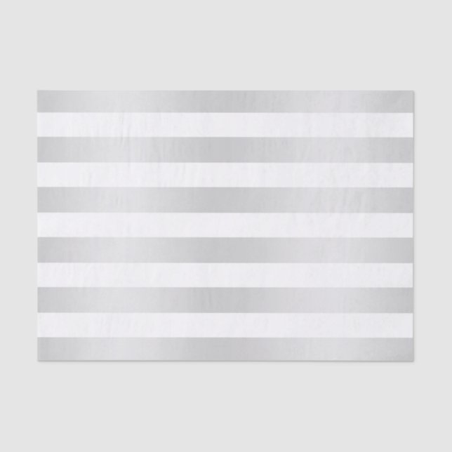 Papel De Seda Cinza de Stripes Chic Modernas Decorativa Chic (Frente )
