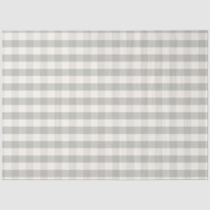 Papel De Seda Cinza de Xadrez Buffalo e Verificação de Branco