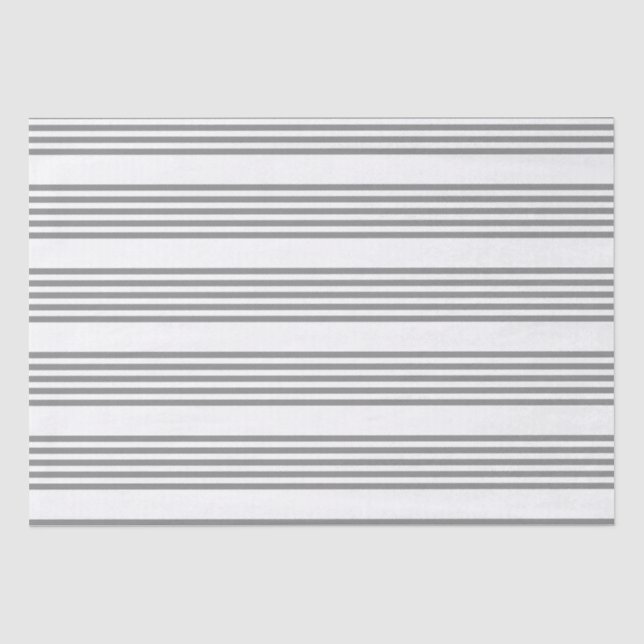 Papel De Seda Cinza e padrão de cinco faixas brancas (Frente )