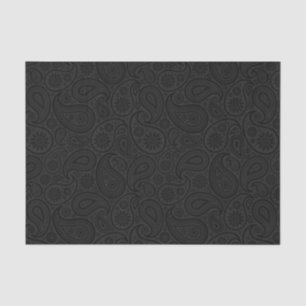 Papel De Seda Cinza Elegante Paisley Black Background 2