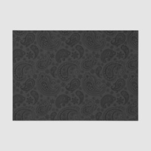 Papel De Seda Cinza Elegante Paisley Black Background 3