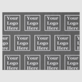 Papel De Seda Cinza Escuro da Empresa Seu Logotipo Aqui Modelo d