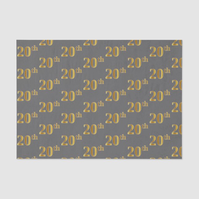 Papel De Seda Cinza, Faux Dourado (20) Evento (Frente )