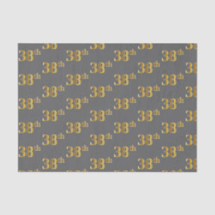 Papel De Seda Cinza, Faux Dourado 38º (Trinta e Oitavo) Evento