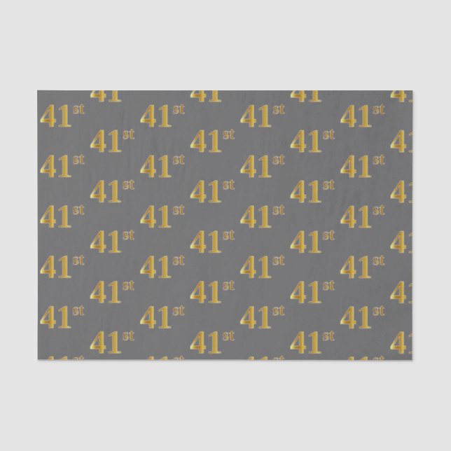 Papel De Seda Cinza, Faux Dourado 41 ruas (Quarenta-Primeiro) Ev (Frente )