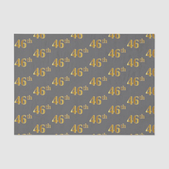 Papel De Seda Cinza, Faux Dourado 46º (46º) Evento (Frente )