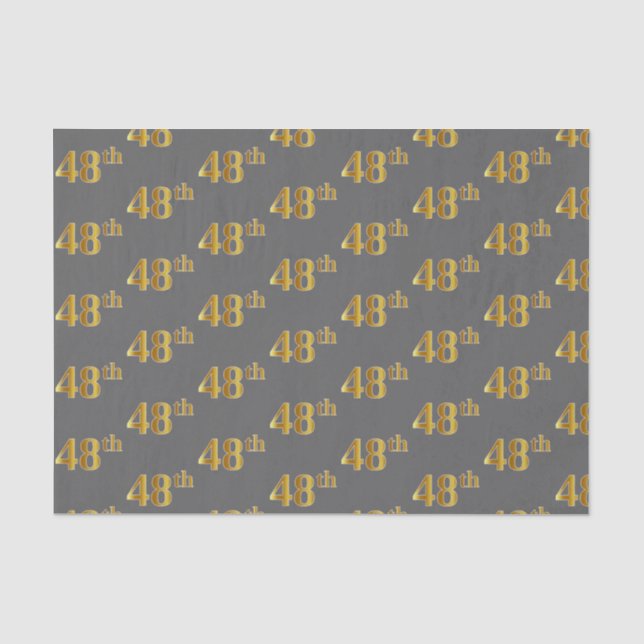 Papel De Seda Cinza, Faux Dourado 48º (48º) Evento (Frente )