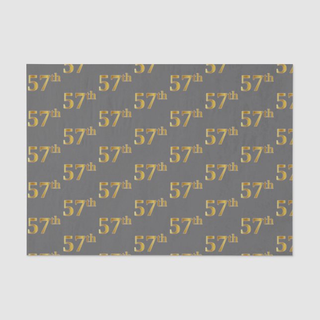 Papel De Seda Cinza, Faux Dourado 57º (57º) Evento (Frente )