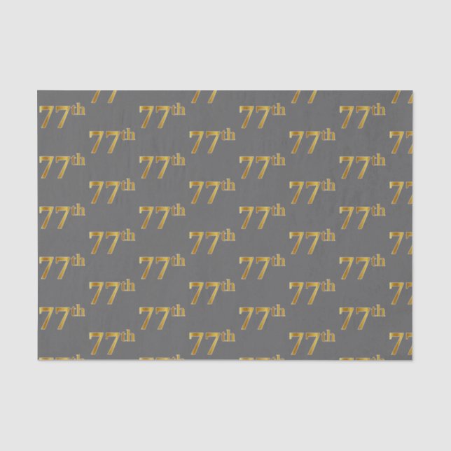 Papel De Seda Cinza, Faux Dourado 77º (77º) Evento (Frente )