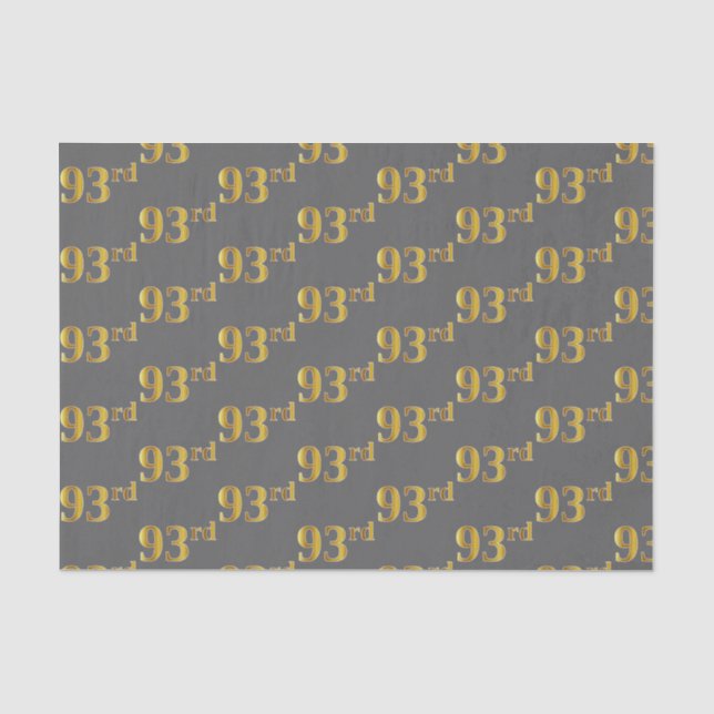 Papel De Seda Cinza, Faux Dourado 93º (93º) Evento (Frente )