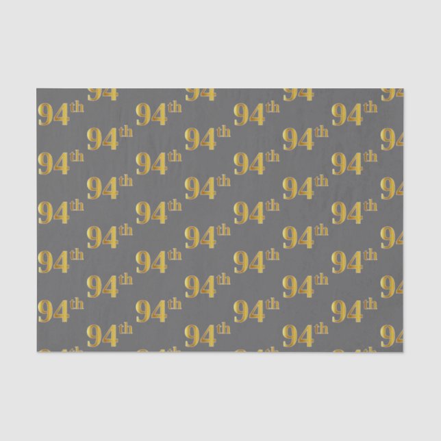 Papel De Seda Cinza, Faux Dourado 94º (94º) Evento (Frente )