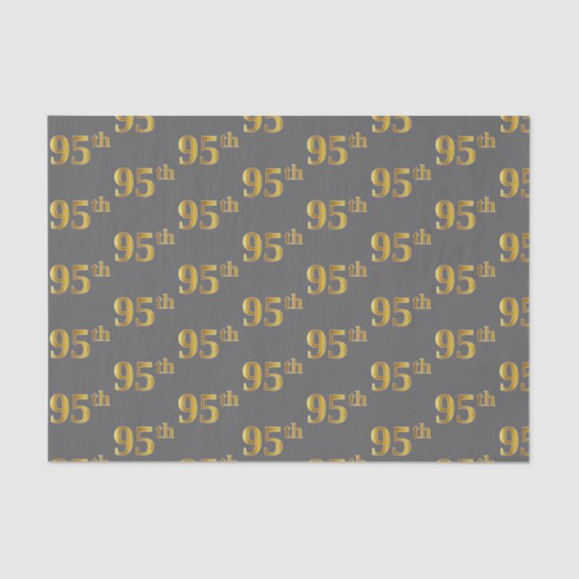 Papel De Seda Cinza, Faux Dourado 95º (99º quinto) evento (Frente )