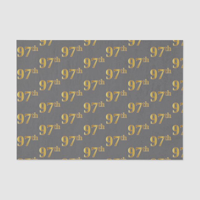 Papel De Seda Cinza, Faux Dourado 97º (99º) Evento (Frente )
