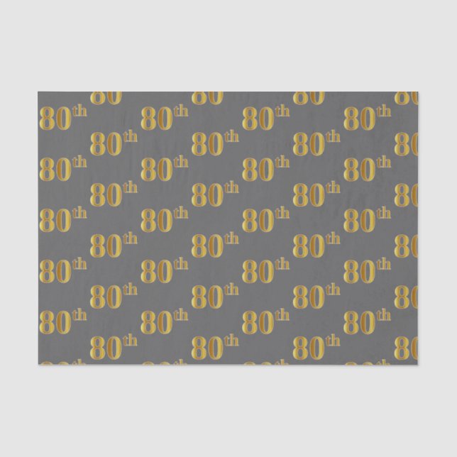 Papel De Seda Cinza, Faux Dourado (Oitenta) Evento (Frente )