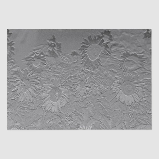 Papel De Seda Cinza Floral Design (Frente )