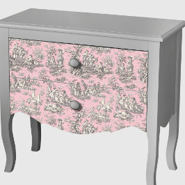 Papel De Seda Cinza floral rosa da folha de jouy