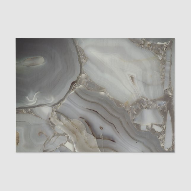 Papel De Seda Cinza Marble com Veia Dourada (Frente )