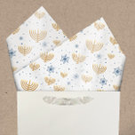 Papel De Seda Cinza Pérola Hanukkah Menorah Estrela de David Pat<br><div class="desc">Este design apresenta um menorah de ouro de aquarela e um padrão Star de David,  definidos em uma cinza pérola / fundo branco de fumaça. A cor de fundo pode ser alterada para,  literalmente,  qualquer cor que você quiser! Basta escolher a ferramenta personalizada.</div>