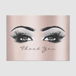 Papel De Seda Cinza Rosa Dourada Lashes De Blush Obrigado Olhos