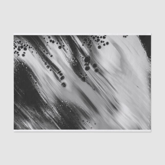 Papel De Seda Cinza Trendy/Abstrato Preto, Caixa de Discussão (Frente )