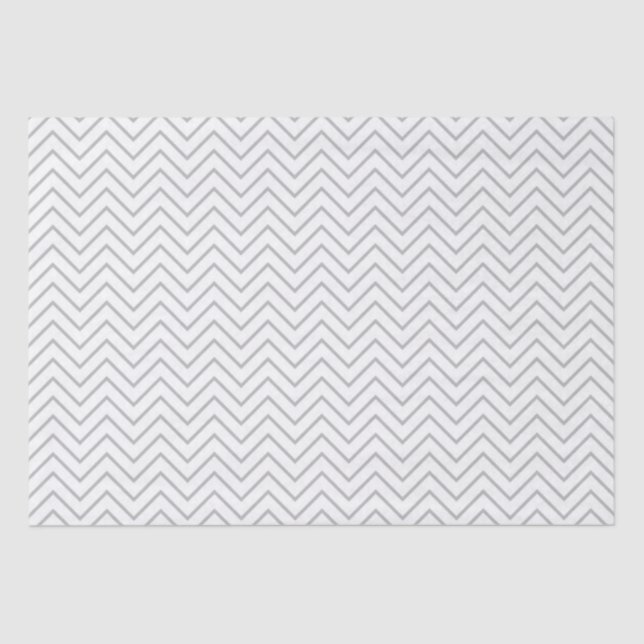 Papel De Seda Cinza White Chevron (Frente )