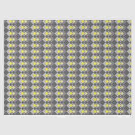 Papel De Seda Cinza Yellow Trendy Chic Diamond Patterno Geométri