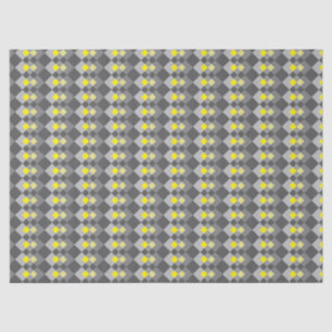 Papel De Seda Cinza Yellow Trendy Chic Diamond Patterno Geométri