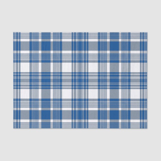 PAPEL DE SEDA CINZAS DE PADRÃO DE XADREZ AZUL (Frente )