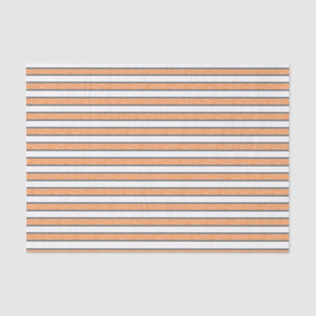 Papel De Seda Cinzas delineadas e faixas estáticas de laranja (Frente )
